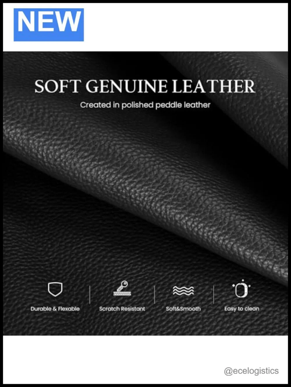 Genuine Leather Triple Pocket Satchel Tote Crossbody Handbag